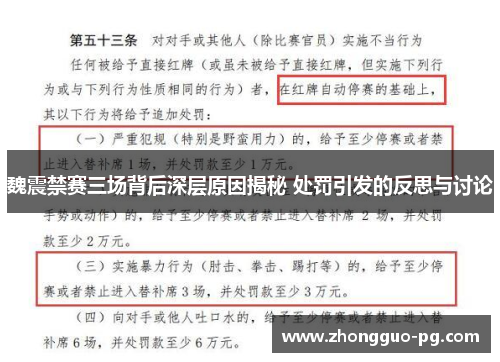 魏震禁赛三场背后深层原因揭秘 处罚引发的反思与讨论 魏震禁赛三场背后深层原因揭秘 处罚引发的反思与讨论