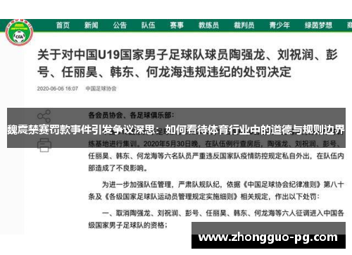 魏震禁赛罚款事件引发争议深思：如何看待体育行业中的道德与规则边界